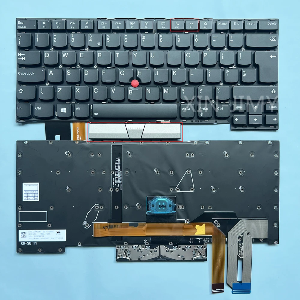 Imagem -06 - Teclado Retroiluminado para Lenovo Thinkpad T14s Eua Reino Unido T14s T14s Gen 20t0 20t1 p1 x1 Extreme Gen Gen2 Sn20w19595 Sn20w19559