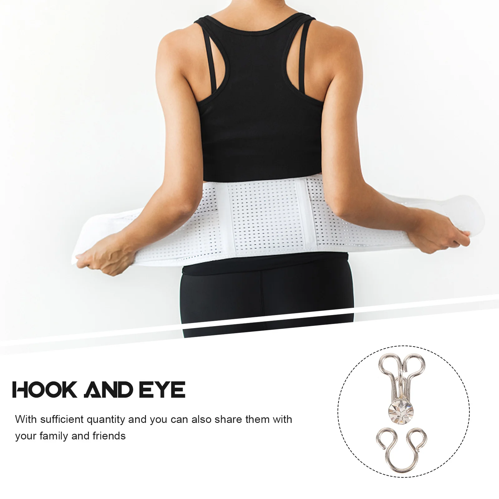 

20pcs Diamond Metal Fastener For Bra Bra Closure Hook Shirt Dress Pants Sewing Accessories