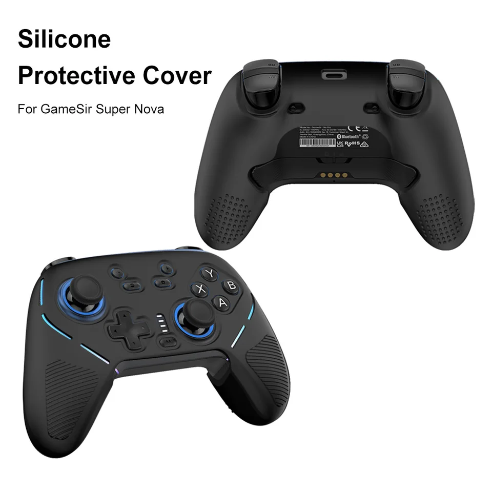 Funda de agarre de silicona para controlador inalámbrico GameSir Super Nova, piel suave antideslizante, funda protectora completa 3