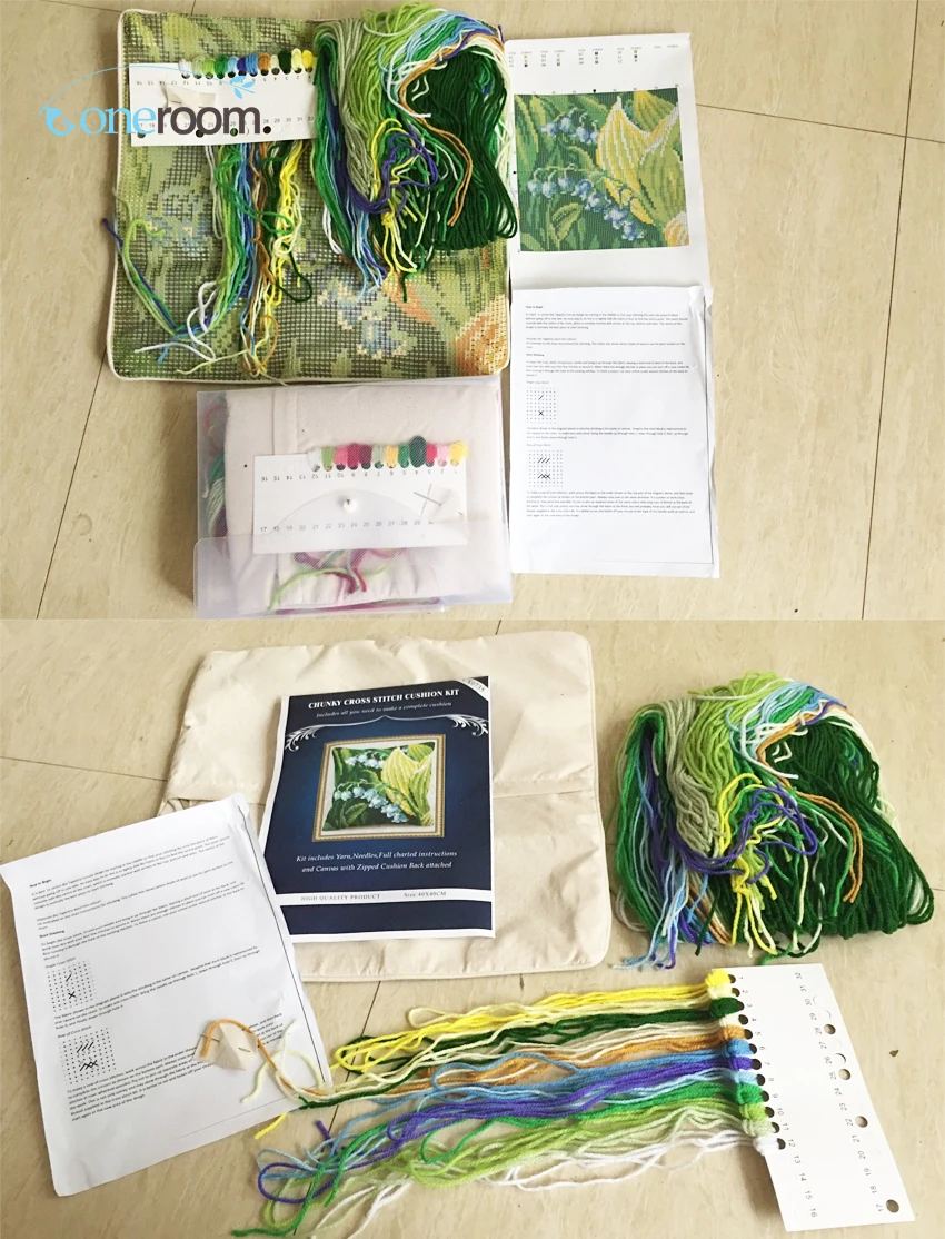 Needlework Kit for DIY Needlework, Acrylic Yarn, Embroidery, Pillow, Tapestry, Canvas Cushion, Front Cross Stitch, Pillowcase,