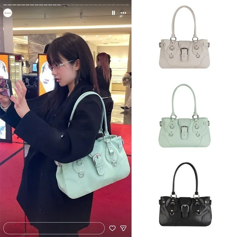 2026 New Women Casual Simple Handbags Office Lady Chic Korean Fashion Shoulder Bag Y2k Aesthetic Female All Match Underarm Bag