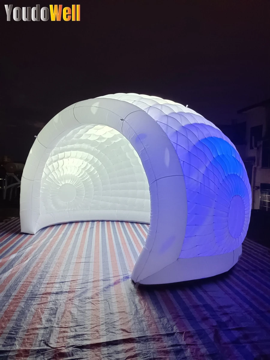 Newest Custom Oxford Inflatable Air Dome Tent Honey House Finished Igloo with LED Lights Big Tent Bar Tent Wedding Party Event R