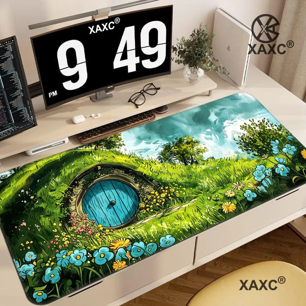 Hobbit Hole Desk Mat HYBXXC Mouse Pad The Shire Mouse Pad Fantasy Desk Mat Desk Mat Aesthetic, Larger Gaming Mouse Pad