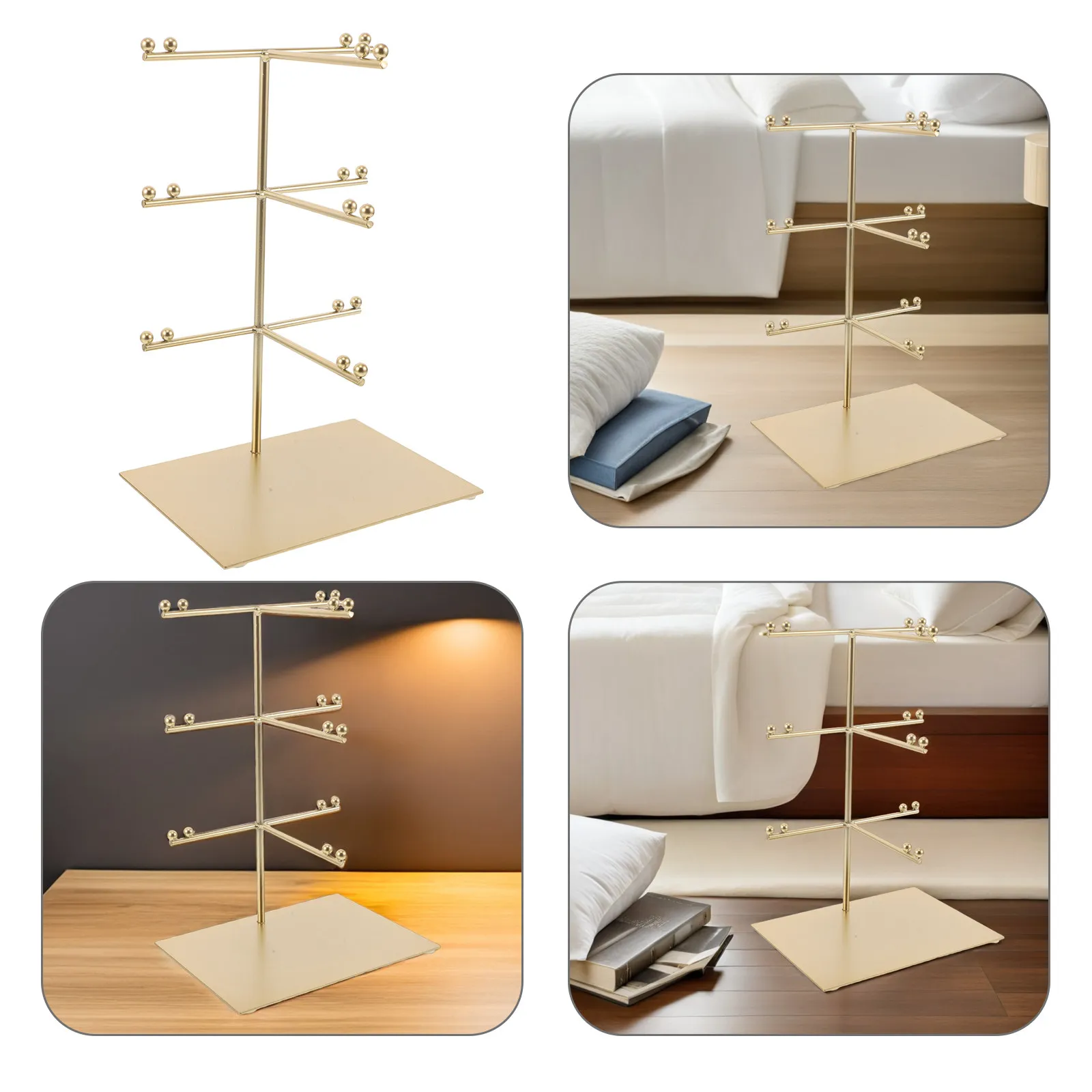 3-Tier Metal Sunglasses Display Rack Eyeglasses Stand Organizer for Store Counter Space Efficient Design