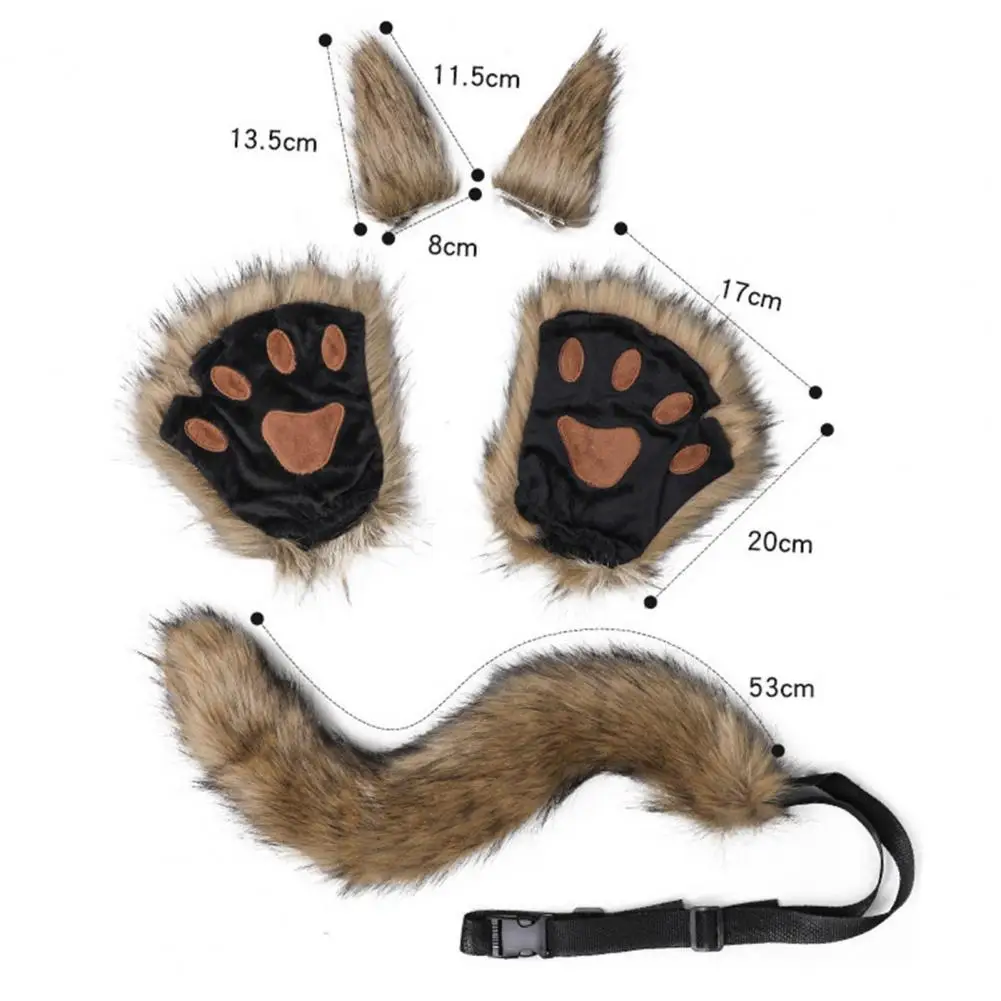 Soft Fake Tail Soft Plüsch Cosplay Fox Tail Set mit verstellbarem Taillen umfang Anti-Rutsch-Clip für Performance Club Dance