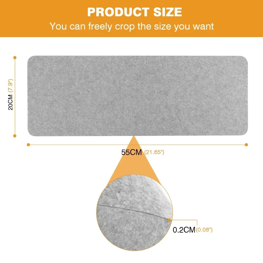Gray Stair Mat 45x20cm Anti-slip Staircase Step Floor Self-adhesive Stair Pad Sticky Bottom Rugs Carpet ( Can be DIY Cutting)