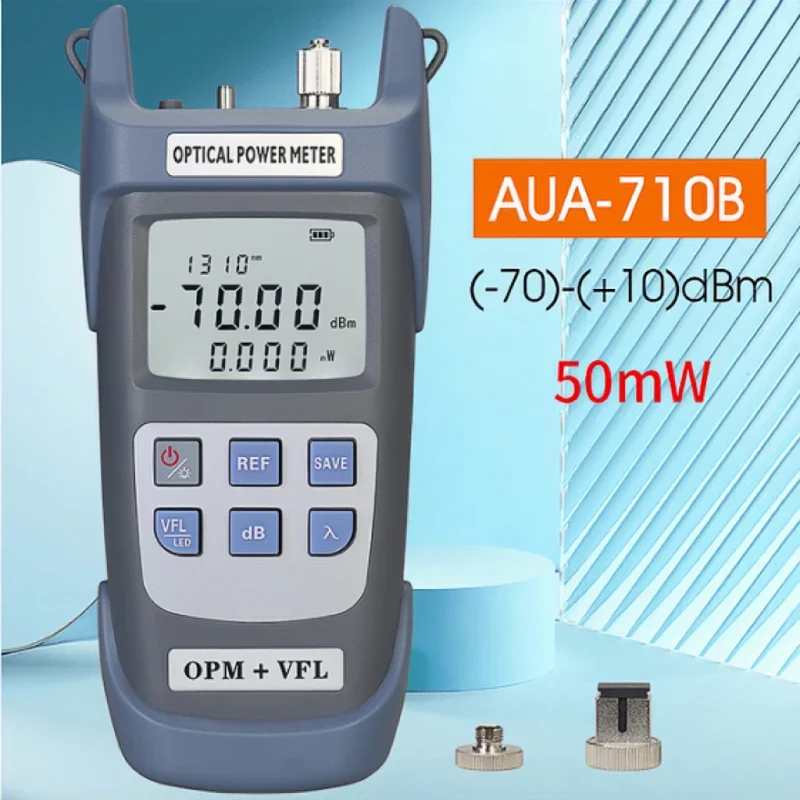 Imagem -05 - Medidor Ótico do Poder do Aua-g710b com Localizador Visual da Falha Tudo em um Verificador da Fibra70+ 10dbm 5km 10km 20km 30km 50km Vfl