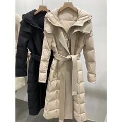 MENINA BONITA 2023 Real Fur Coat Winter Luxury White Goose Feather Down Jacket Women Natural Mink Fur Cuff Warm New fashion