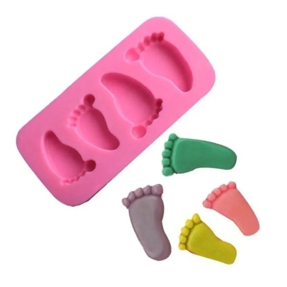 3D Baby Feet Silicone Candle Molds Mold Chocolate Fondant Cake Decorating Baking Tool Mould Home Decor Cute Foot Molds