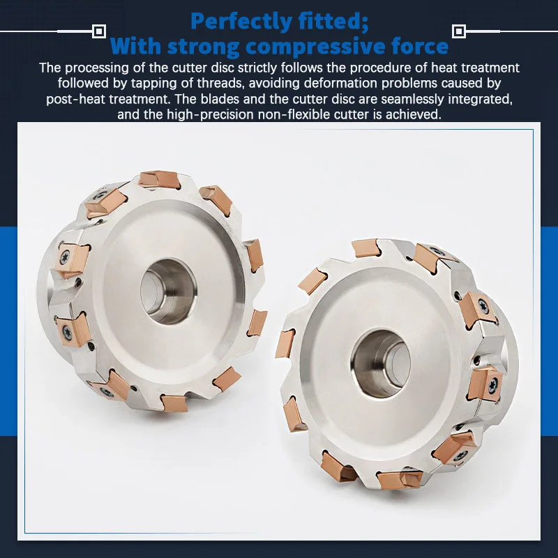 EMP09 Rack-mounted right-angle face rapid feed milling cutter head with dense teeth blade LNKT120608