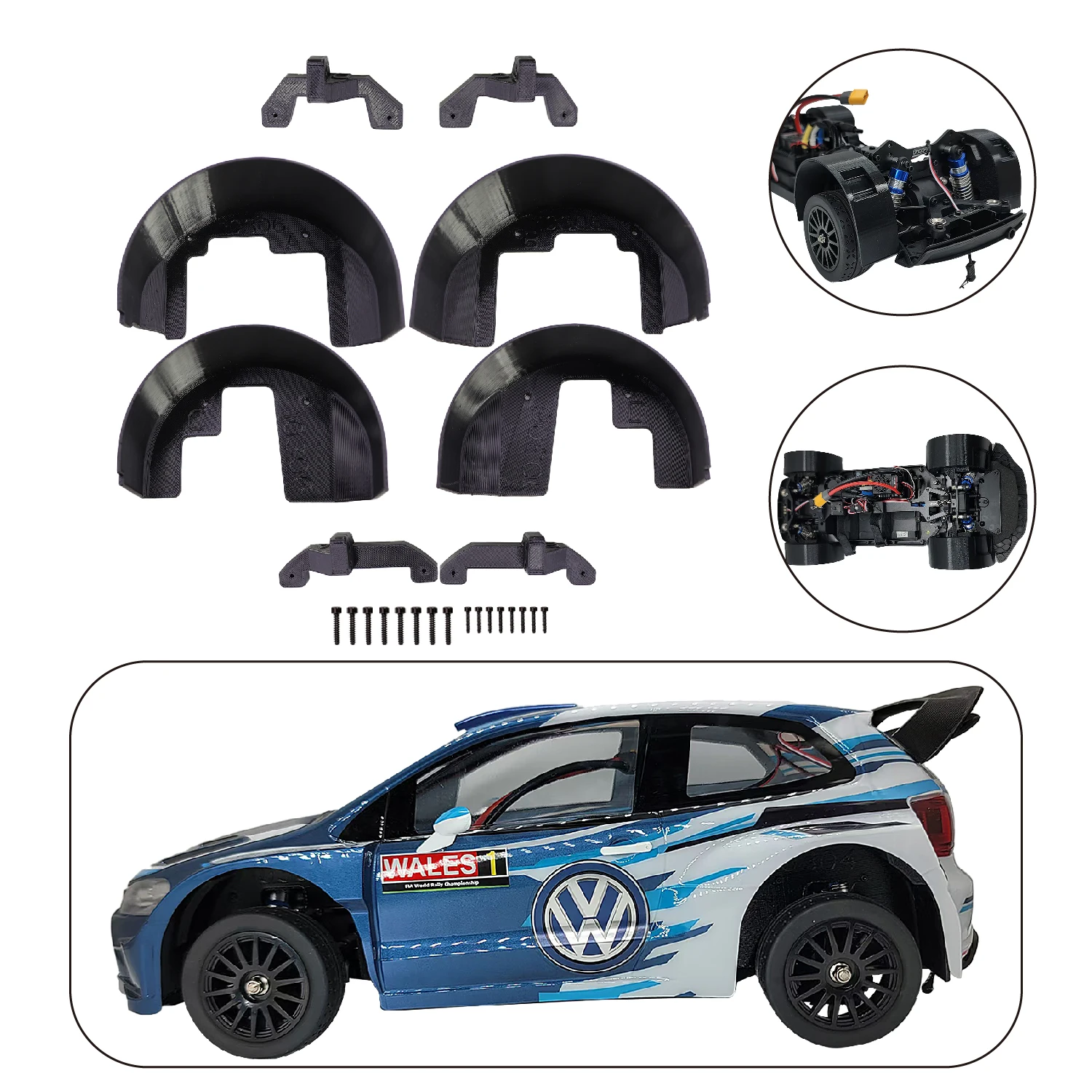 

Симуляционные передние и задние крылья, детали для модернизации подкрылков для радиоуправляемой машины MJX Hyper Go 10306 1/10 для скоростных гонок и дрифта