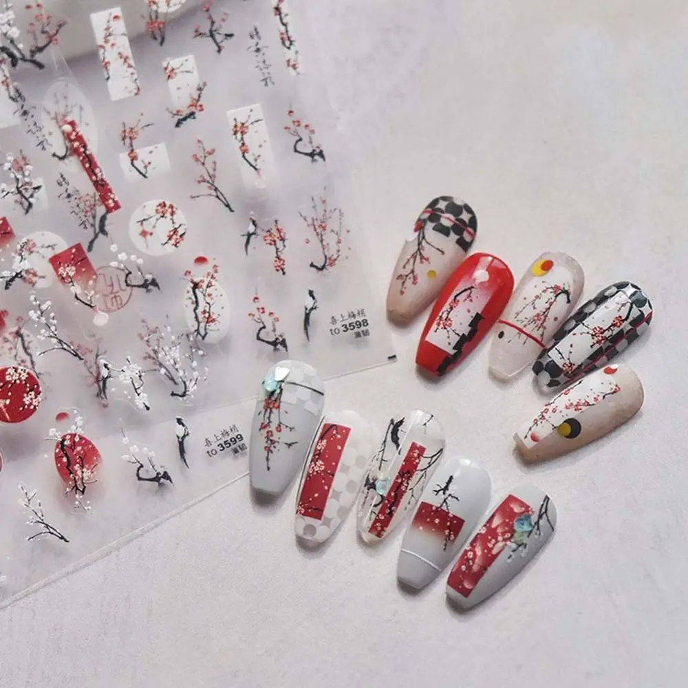 God of Wealth Chinese New Year Nail Stickers Wealth Cat Nail Accessories Fireworks Nail Decals Nail Art Supplies