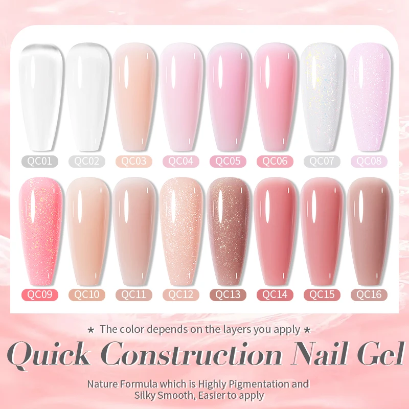 BORN PRETTY Jelly Nude Pink Quick Extension Gel Nail Polish Keep the Nail C-Arc Building the Nail Apex Varnis Semi Permanent