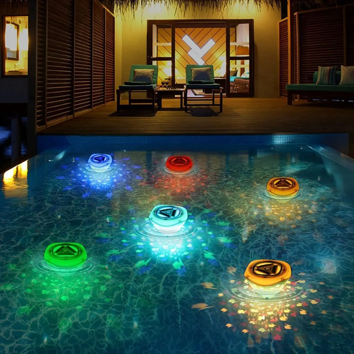 Need Underwater Disco Light Fish Pattern Fountain Projector Light Color Battery Operated for Disco Pool Party Pool Lights
