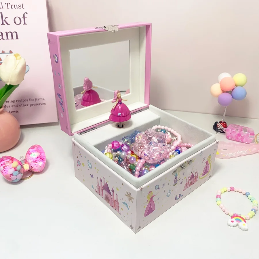 

Jewelry Display Musical Gift Box Exquisite Jewellery Holder Birthday Christmas Earring Necklace Jewelry Music Box Organizer S104