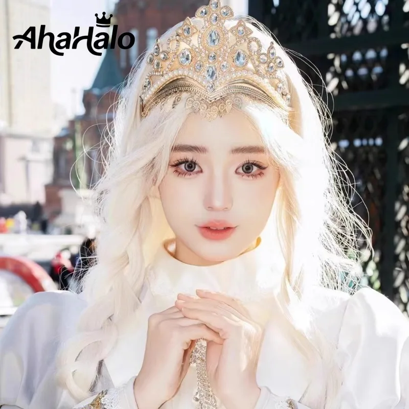 Baroque Vintage Crystal Queen Crowns Women Princess Crown Tiaras Bride Wedding Hair Accessories Girls Birthday Party Prom