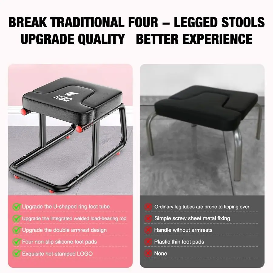 كرسي مقعد على شكل US بسعة 400 رطل، مسند ذراع مزدوج، مساعد للياقة البدنية لليوجا غير قابل للانزلاق، حصيرة سميكة قابلة للتنفس، مقعد ثابت لصالة الألعاب الرياضية المنزلية #6