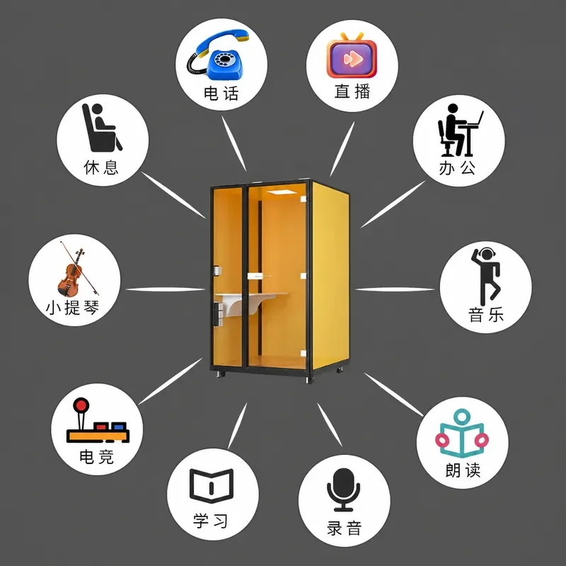 Portable Soundproof Booth for Home Recording Studio Piano Live Streaming Pet Quiet Space Sleeping Cabin Phone Booth