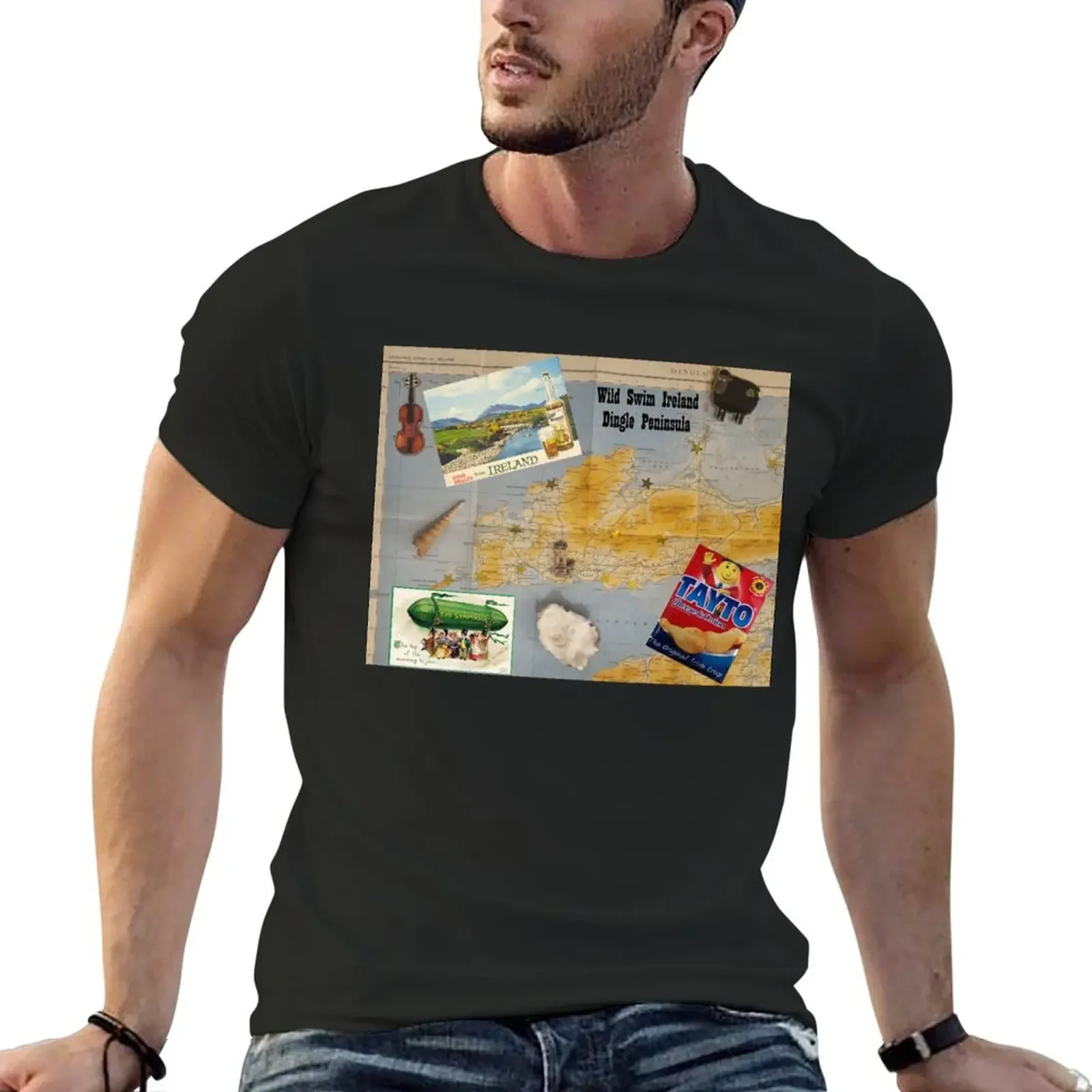 Swim Wild in Ireland along the Dingle Peninsula T-Shirt Short sleeve tee blanks workout shirts for men