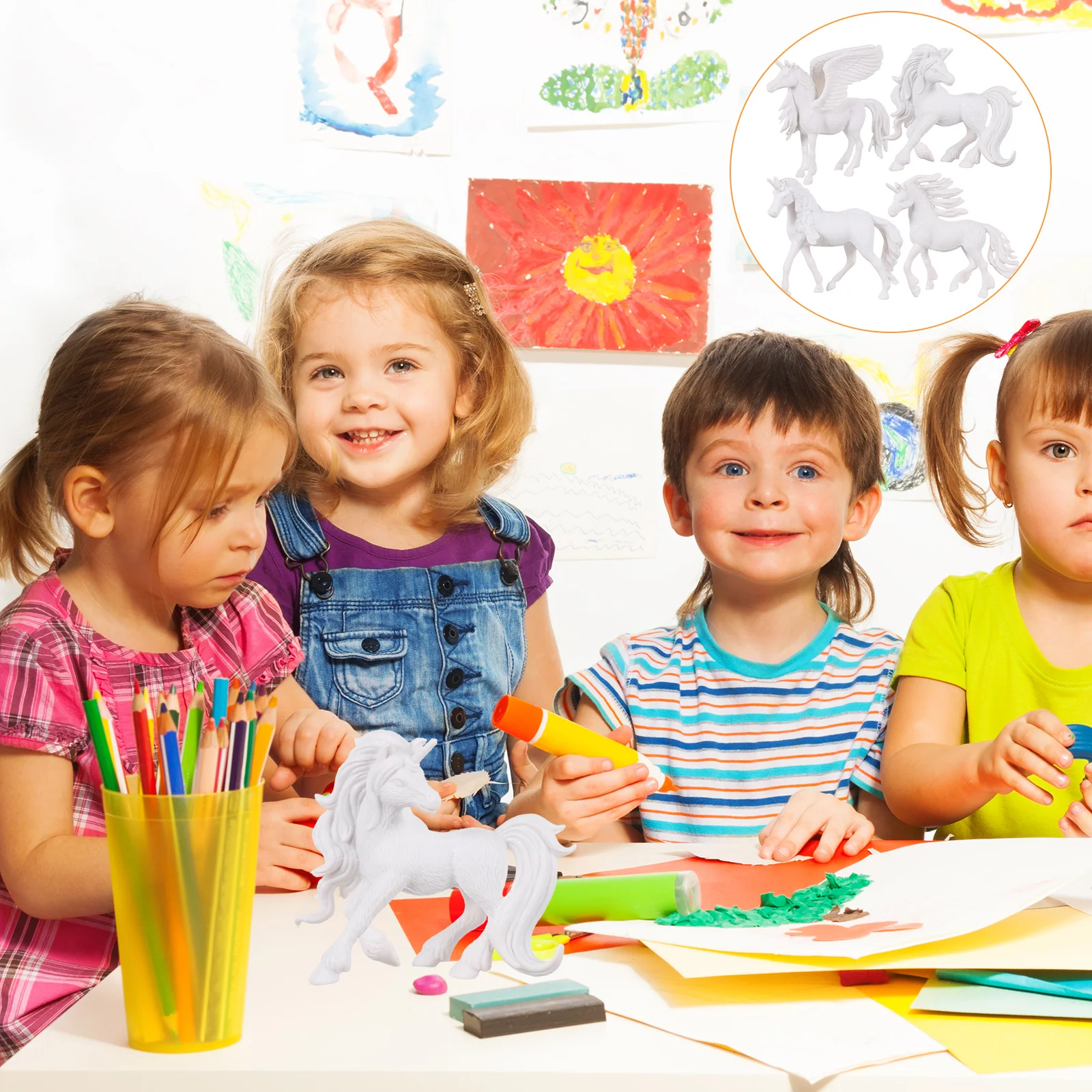 Colorear embrión blanco pinta tu propio unicornio favores de fiesta regalos suministros de cumpleaños juguetes para niñas