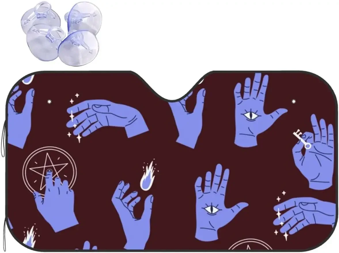 Зонт от солнца brujería mano oculta Witchy para parabrisas coche, parasol para ventana lantera coche para laieux l