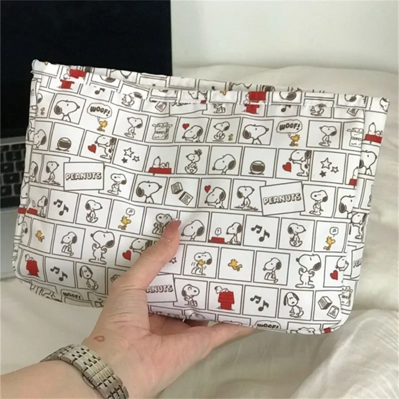 Snoopy File Folders Cartoon Mini Tablet Keypad Storage Bags Cosmetic Bag Student Stationery Organizer Pouch Zipper Document Bag