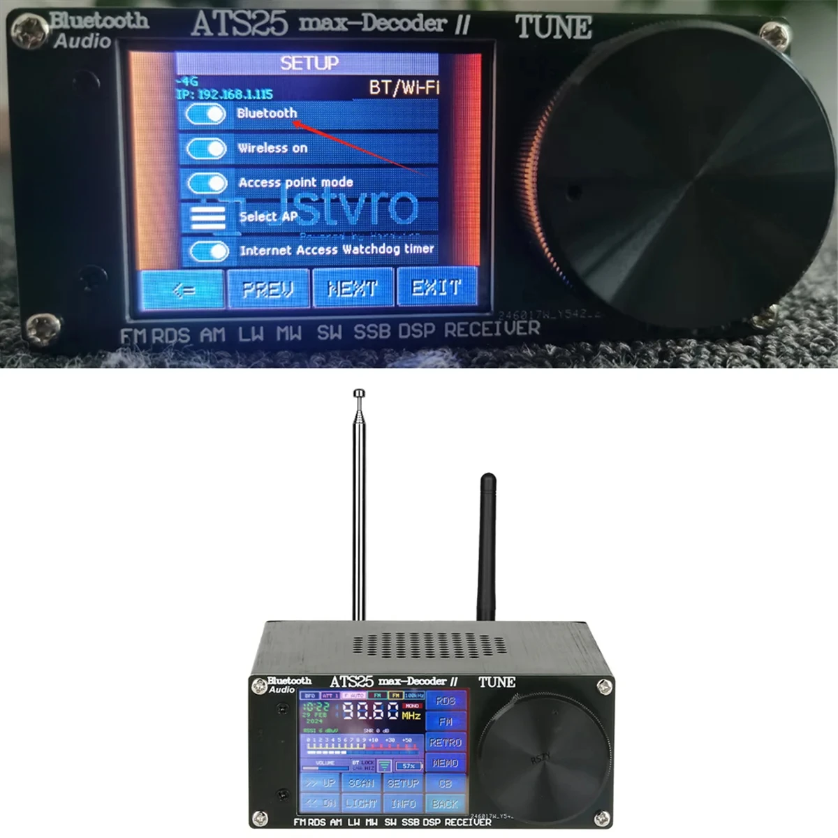 ATS25 Max Decoder Ⅱ Full Radio DSP FM LW MW SW SSB Receiver 2.4 Inch Touch Screen 64-108MHz Bluetooth Radio Receiver