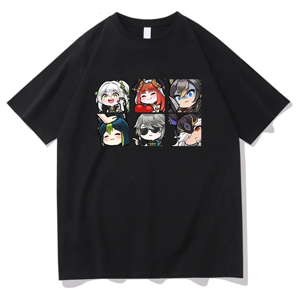 

Genshin Impact Print Women T Shirt Alhaitham Cyno Nilou Nahida Tighnari T-shirt Graphic Kawaii Tee Unisex Cartoon Clothing Top