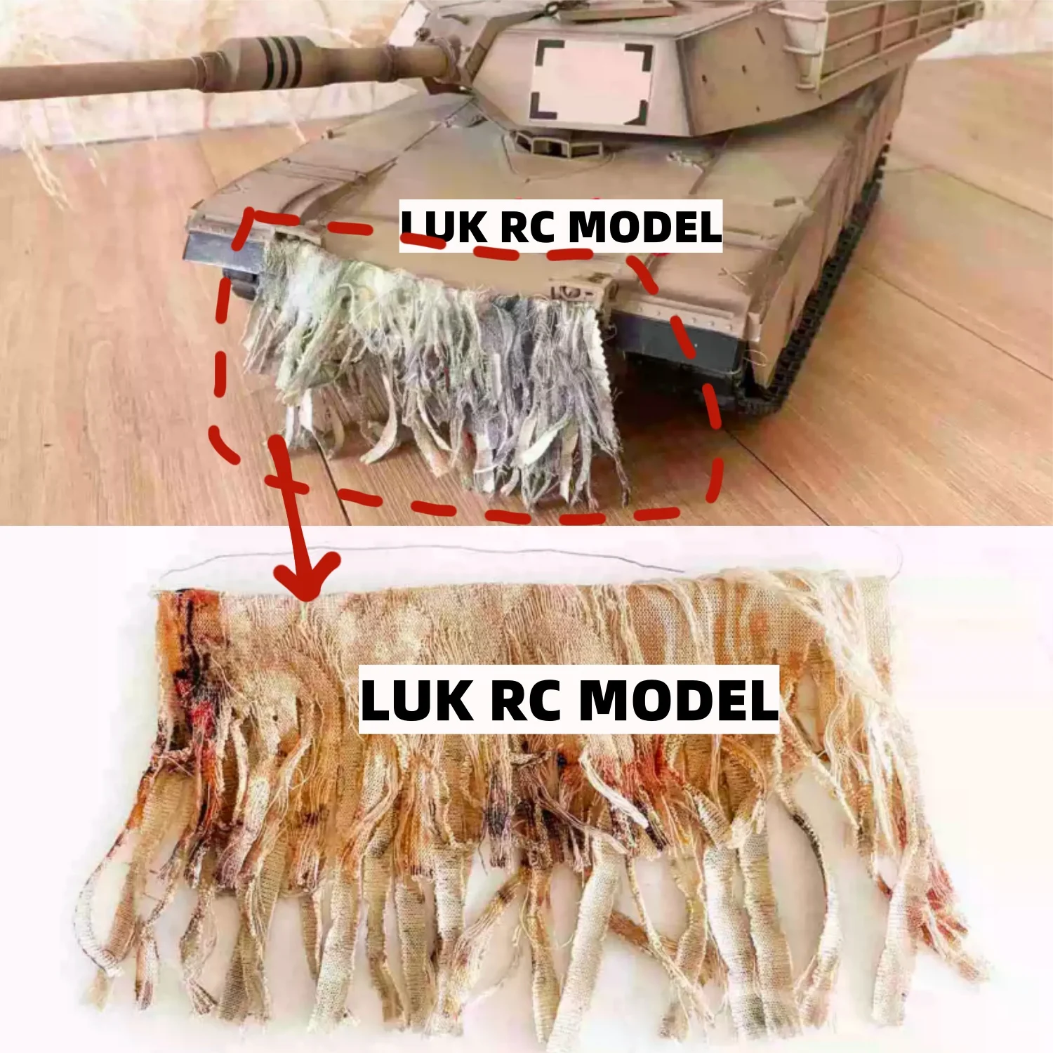 Accessories 1/16 HL Tank Accessories M1A2 Leopard2A6 3918 Merkava Rag Strips Dust Cloth Fender 3988 DIY Part Net Yellow