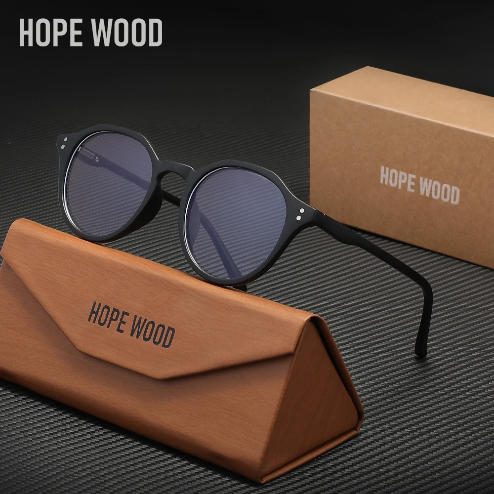 

Очки HOPE WOOD круглой формы с защитой от синего света, прозрачные, антибликовые, для мужчин и женщин, для ежедневного использования, для телефона и компьютера