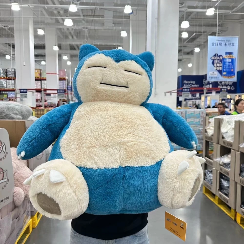 Pokémon Psyduck & Snorlax 3-in-1 Pillow Blanket Oversized ~50cm Blue & White Classic Smiling Face Soft Plush with Built-in Light image 3