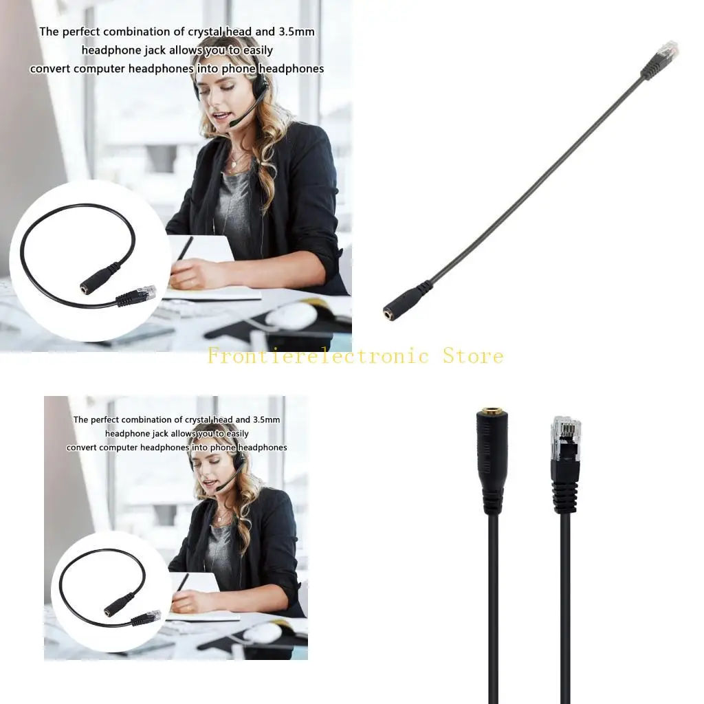 

G8DB RJ9 на адаптер 3,5 мм для гарнитуры для офисных телефонных систем, компьютерные наушники, плавно переключающийся кабель, к