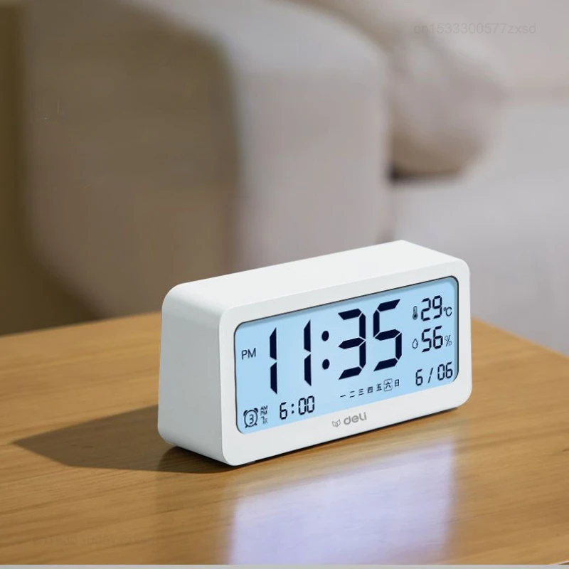 Xiaomi Deli Alarm Clock Durable Household Alarm Clock Digital Clock Bedroom Living Room Alarm Clock Creatives Bedroom Decoration