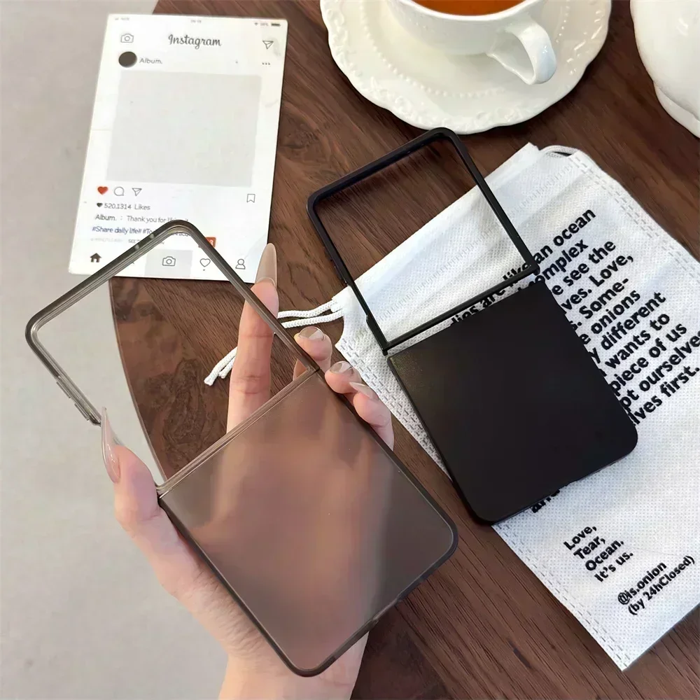Schleifen transparente Handyhülle für Samsung Galaxy Z Flip 7 6 5 4 3 Flip7 Flip6 Flip5 Flip4 Flip3 5G stoßfeste Schutzhülle
