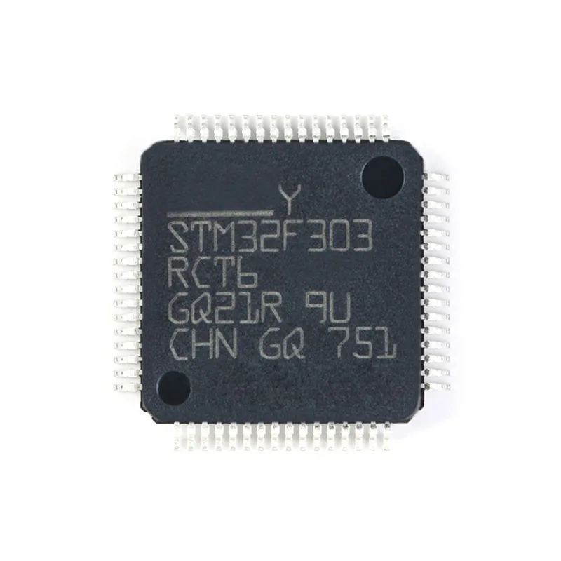 Genuine Original STM32F303RCT6, LQFP‑64 Package, ARM Cortex‑M4 Core 32‑Bit Microcontroller MCU Chip