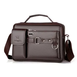 Fashion Men's Shoulder Bag Portable PU Leather Handbag Business Briefcase Travel Man Crossbody Bags Brand Qualit Men Bag