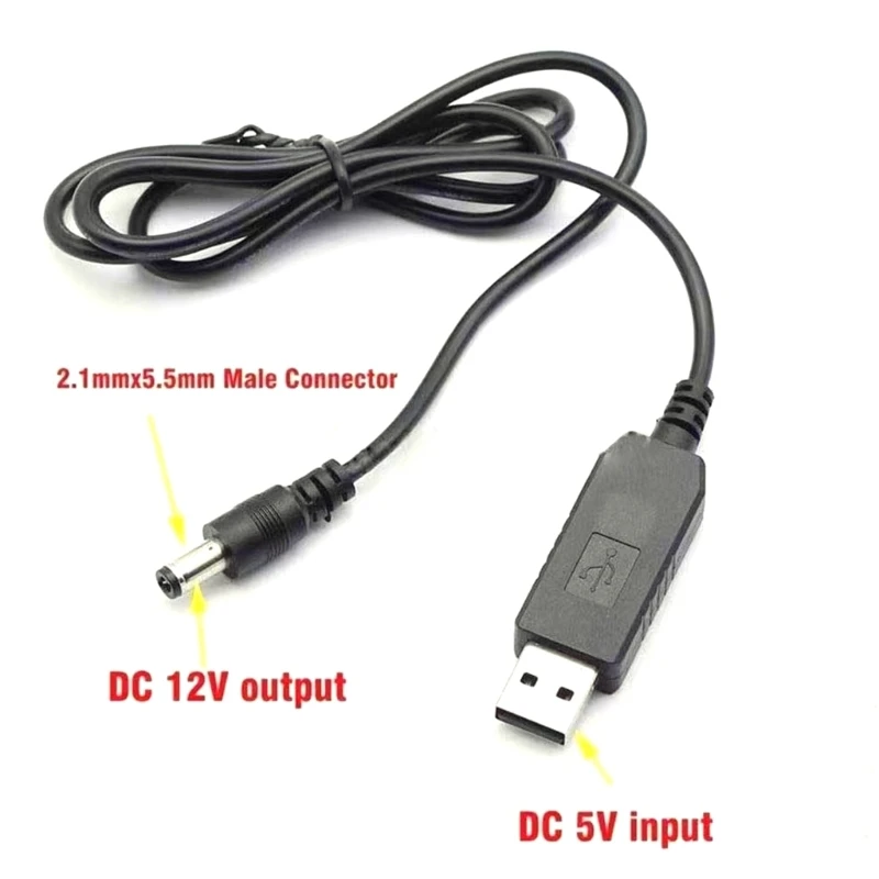 USB 5V to DC 5V 9V 12V Power Boost Line Adapter USB to DC Jack Round Hole Connector Converter Cable USB Step-up Cord