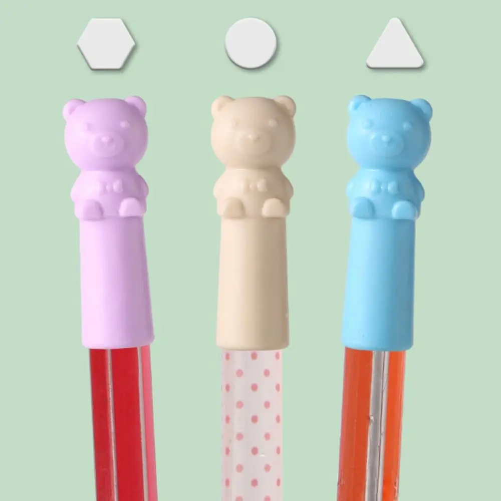 10PCS Cat Shape Pencil Nib Protective Cap Correction Stationery 2 in 1 Pencil Extender Erasers School Office Supplies