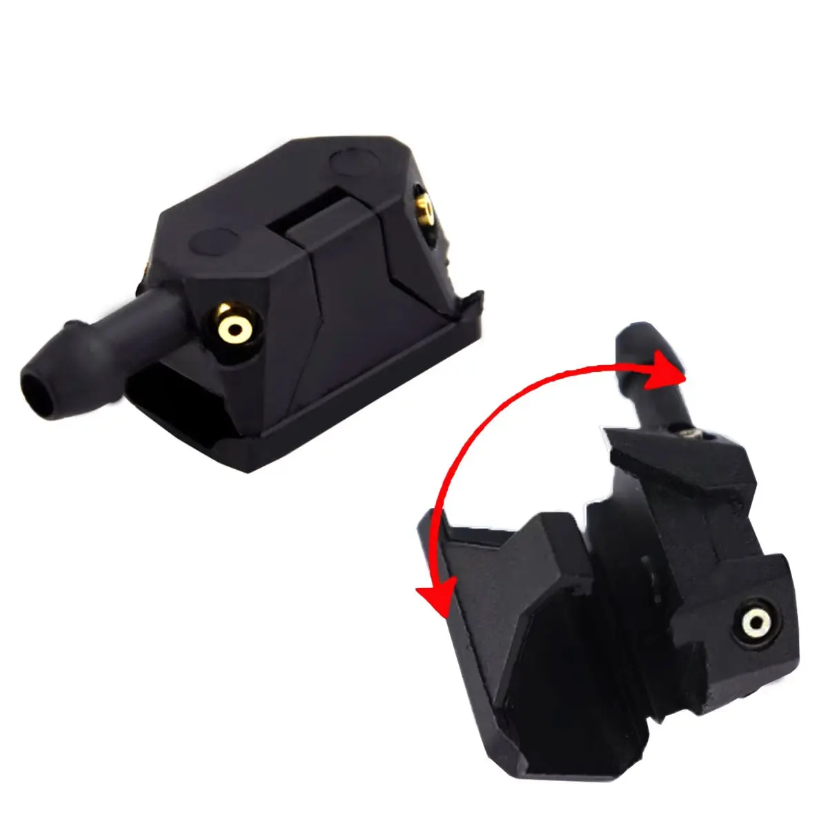 Car Front Windshield Washer Nozzle 4-Way Adjustable Spray Suitable For 9mm 8mm Wide And 4mm Thick Arm Style Cleaning Windows