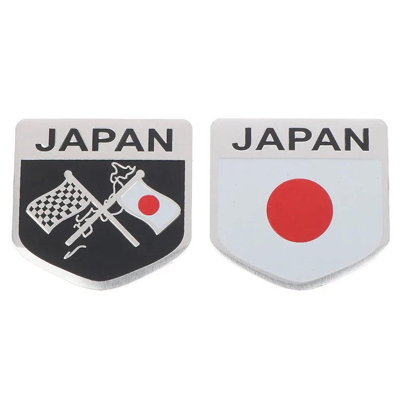 Emblema de escudo de bandera japonesa, insignia de Metal para coche, camión, motocicleta, parachoques de carrocería, pegatina de estilo