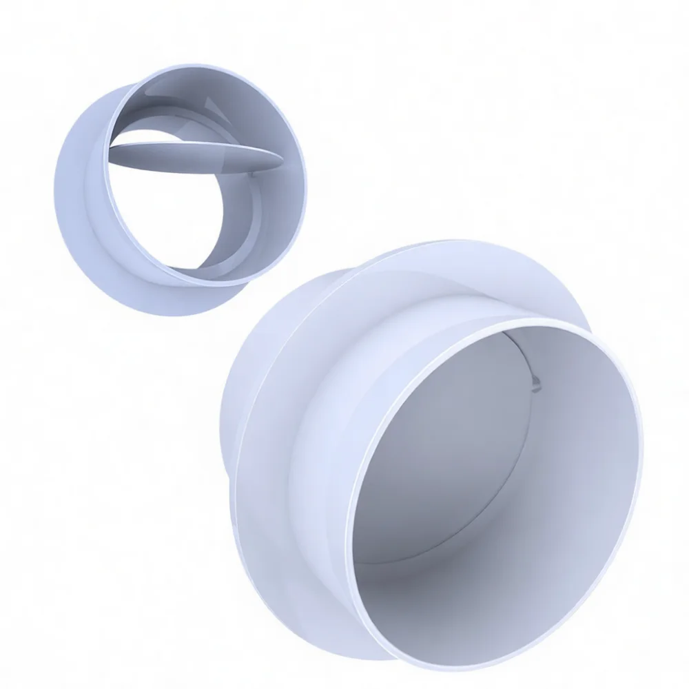Anti Odor Backflow Valve Kitchen Exhaust Duct Round Damper Smoke Ventilation Pipe One Way Fitting Air Flow System