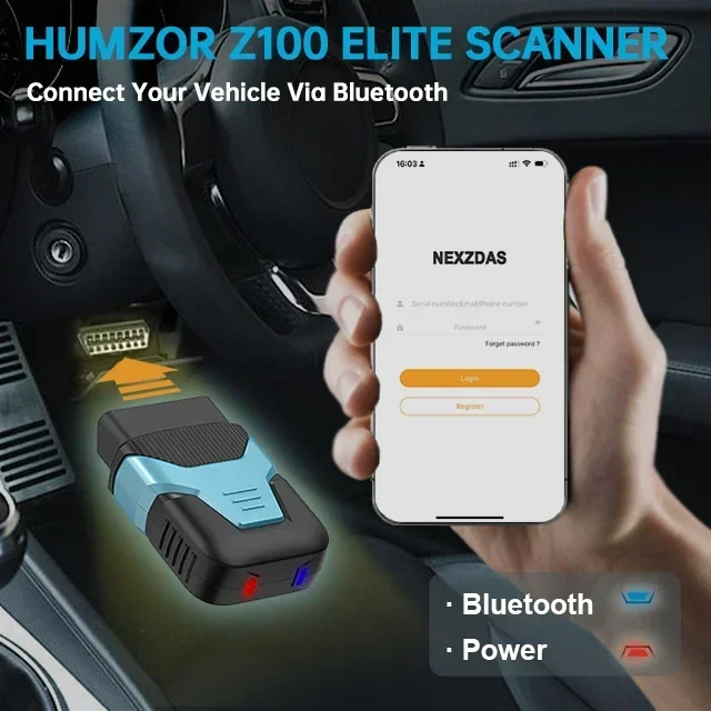 HUMZOR Z100 Elite Full New System humzor diagnostic tools  Auto OBD2 Scanner 17 Reset Service IMMOKey Car Diagnostic Tool