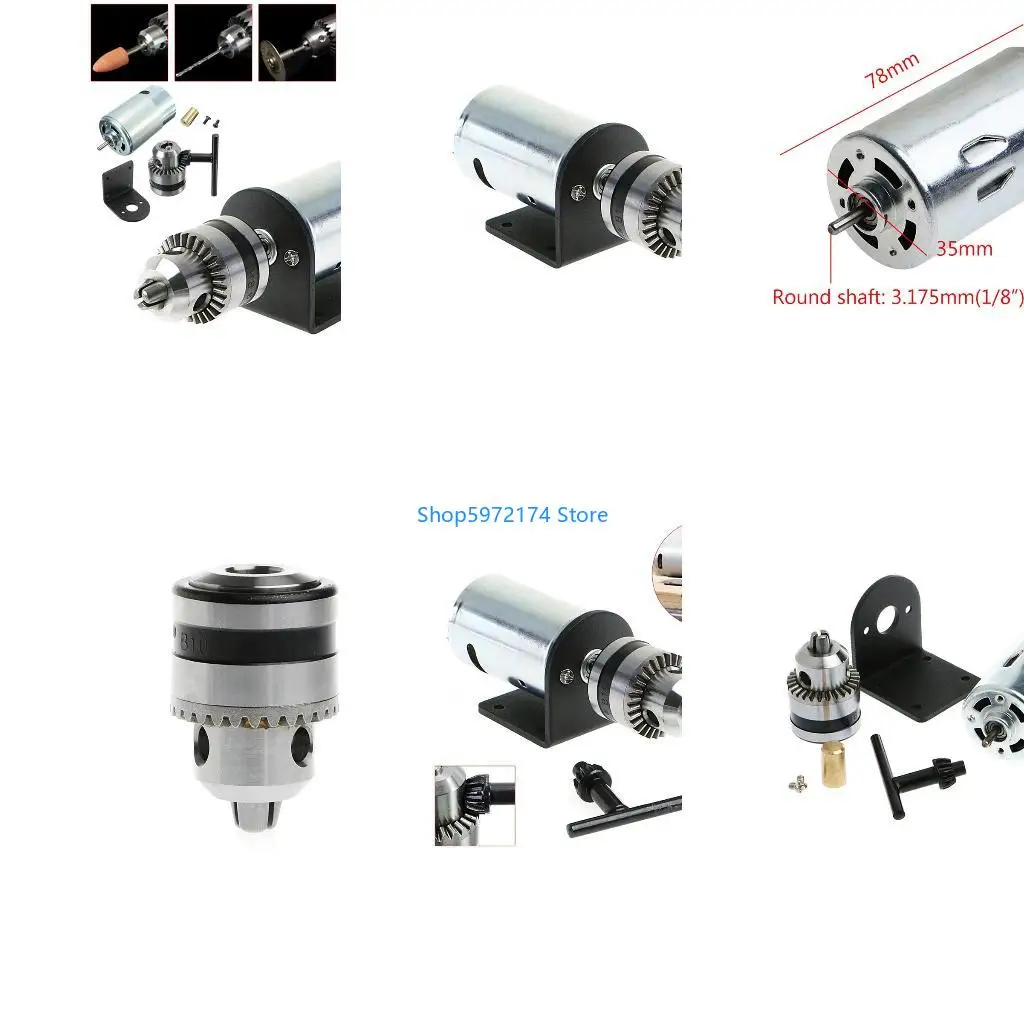 Y3NB New Hand Drill DIY Lathe Press 555 Motor for w/ 1/8