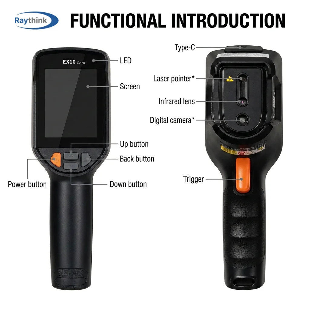 Water Leak & Floor Heating Detector, 320×240 Super-Res Thermal Camera, 25Hz, RayThink EX10 Pro, Moisture Finder for Home Inspect