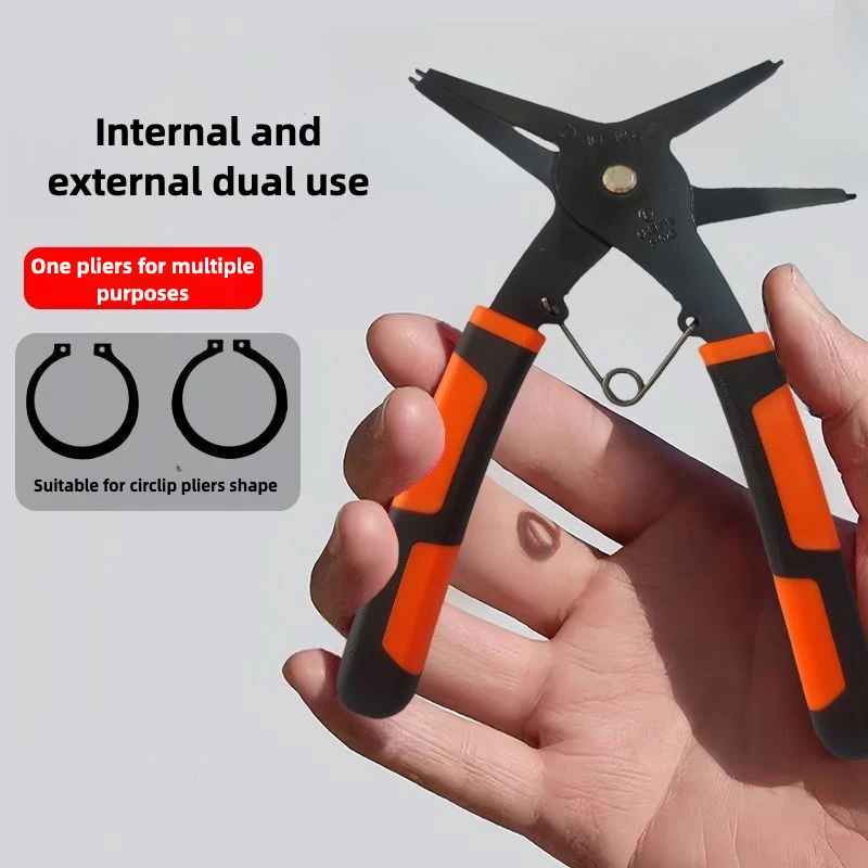 Snap Ring Plier Type Circlip Pliers Multifunctional Crimp Tool Internal External Ring Remover Retaining Circlip Pliers Hand Tool