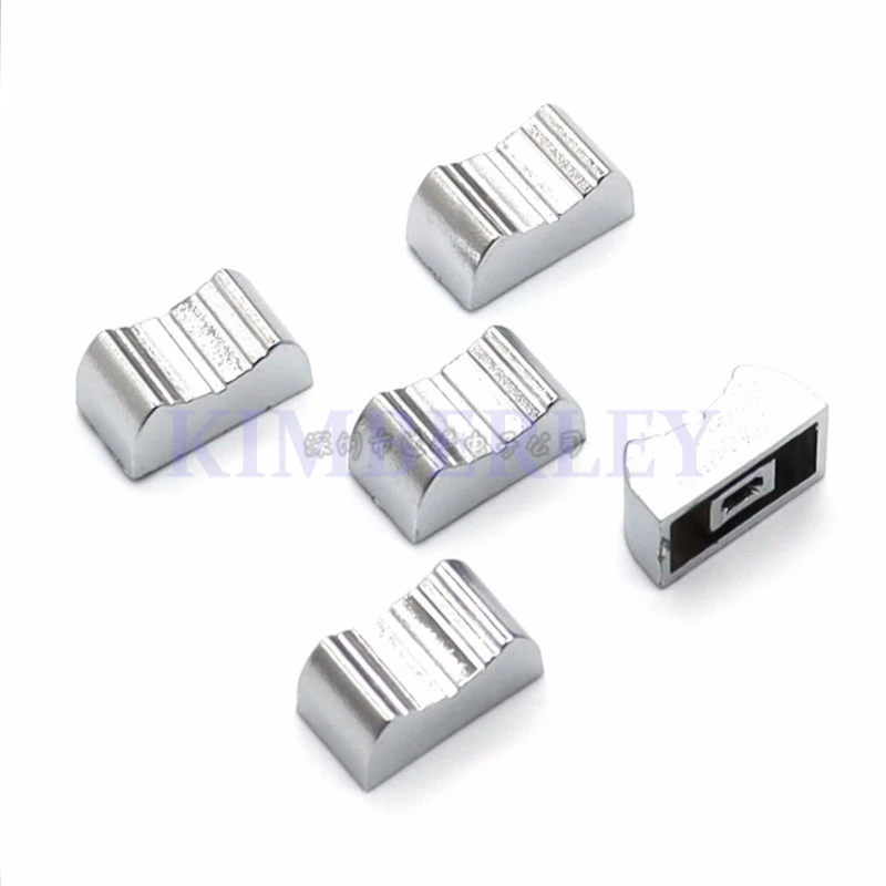 10PCS 17x9x7mm Silver Plastic Plating Slide Potentiometer Mixer Fader Knob Cap Volume Control Push Key Cap 4mm Hole