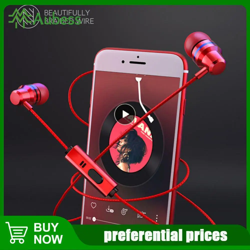 In-Ear Headphones For Earphone For Phone Stereo Bass Headset Metal Wired Earphone HiFi Headphones Mic for