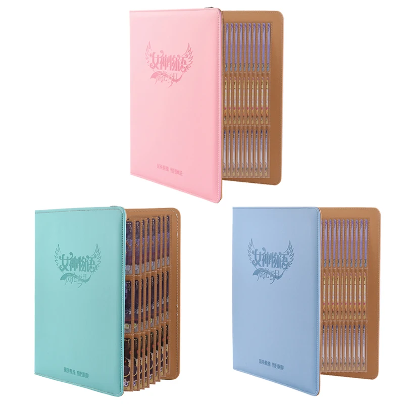 Goddess Story Collection Cards Album, Jogando Cartas de Jogo, 9 Bolsos, no topo, 30 Páginas