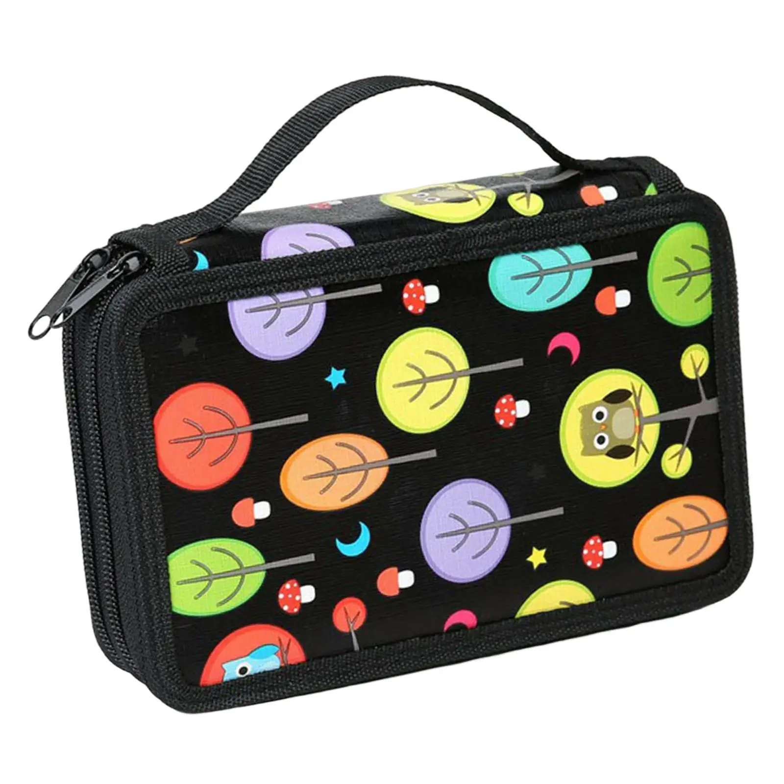 Oxford Cloth 72 Slots Colored Pencil Holder Case Large Capacity for Pencils 20x12.5x8cm Multi Functional Compact
