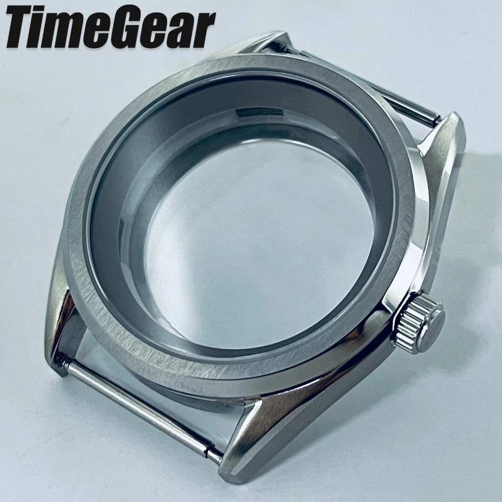 NH35 GS Watch Case 40mm Silver Chapter Ring Sapphire Glass For NH35 NH36 4R35 4R36 NH34 NH38 Movement Accessory Part